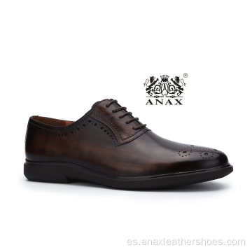 Zapatos de negocios de zapatos de cuero con cordones para hombres de nuevo diseño